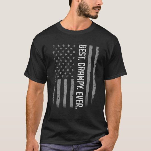 メンス最高のグ・グラピー・エバーアメリカの父の国旗 Tシャツ (正面)