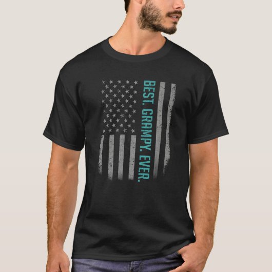 メンス最高のグ・グラピー・エバーアメリカの父の国旗 Tシャツ (正面)