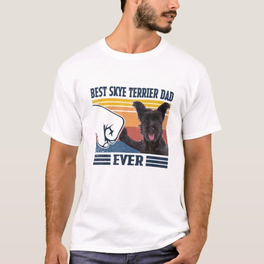 メンス最高のススカイテリアパパエバーおもしろい犬恋人ファ Tシャツ (正面)