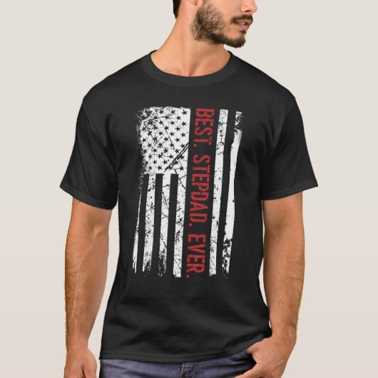 メンス最高のス・ステプダッド米国連邦国旗 Tシャツ (正面)