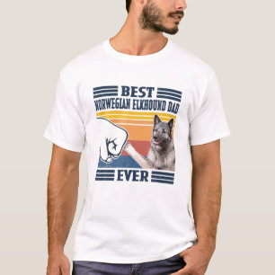 メンス最高のノルウェーエルクハウンドパパエバーおもしろい犬ロ Tシャツ
