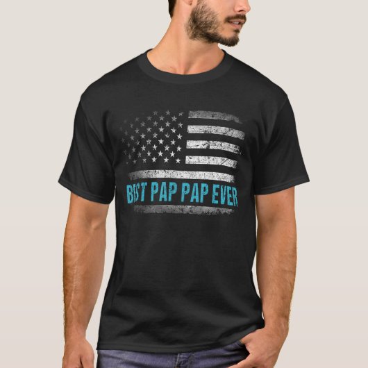 メンス最高のパップ・パップ米国国旗の父親D Tシャツ (正面)