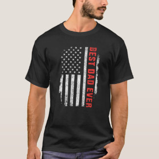 メンス最高のパパのアメリカ国旗の父親の日の誕生 Tシャツ
