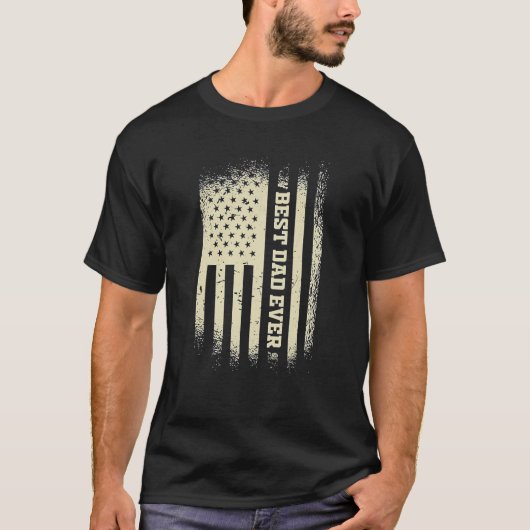 メンス最高のパパはアメリカ国旗と父のき Tシャツ (正面)