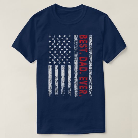 メンス最高のパパエバーアメリカン米国国旗おじいちゃん父 Tシャツ (デザイン正面)