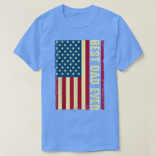 メンス最高のパパファーザーデイアメリカ国旗パパ Tシャツ (デザイン正面)