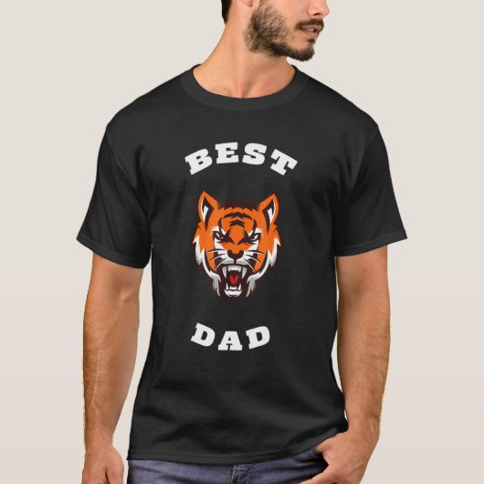 メンス最高のパパ父の日の虎の頭 Tシャツ (正面)
