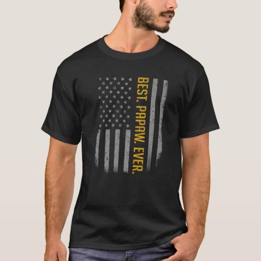 メンス最高のパポーエバーアメリカの父の国旗 Tシャツ (正面)