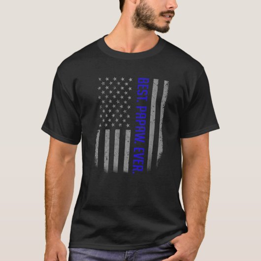 メンス最高のパポーエバーアメリカの父の国旗 Tシャツ (正面)