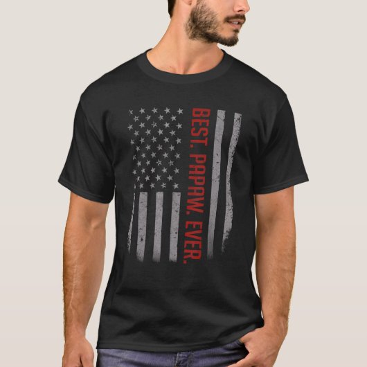 メンス最高のパポーエバーアメリカの父の国旗 Tシャツ (正面)