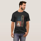 メンス最高のビーグルパパエバードッグ恋人アメリカ国旗 Tシャツ (正面フル)