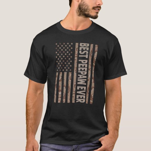 メンス最高のピーポーEver Us米国国旗Grandpa Fa Tシャツ (正面)