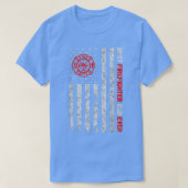 メンス最高のファイアファイターパパエバーアメリカン国旗の炎 Tシャツ (デザイン正面)