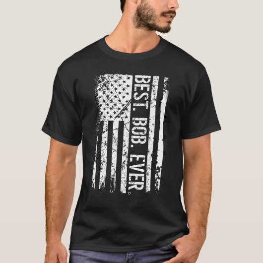 メンス最高のボブ米国国旗の父の日F Tシャツ (正面)