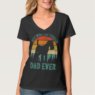 メンス最高のヴィンテージキツネテリアパパエバ父のーD Tシャツ