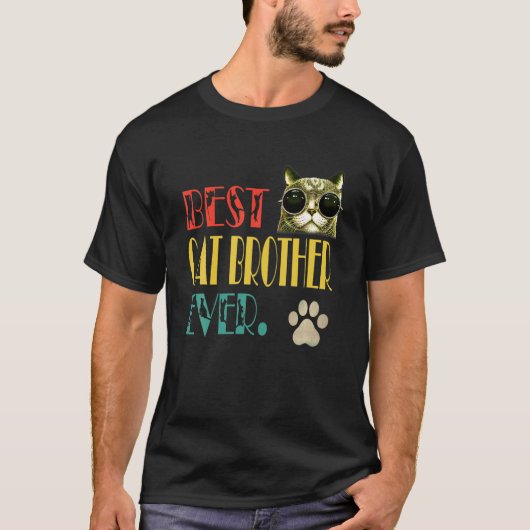 メンス最高のヴィンテージキャットブラザーおもしろいF Tシャツ (正面)
