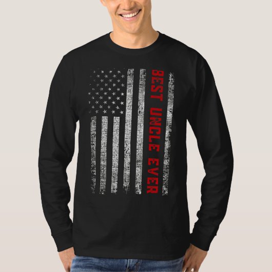 メンス最高の伯父エバヴィンテージアメリカ国旗の父親 Tシャツ (正面)