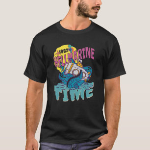 メンス海洋生物タコは潜水艦を食い込む Tシャツ