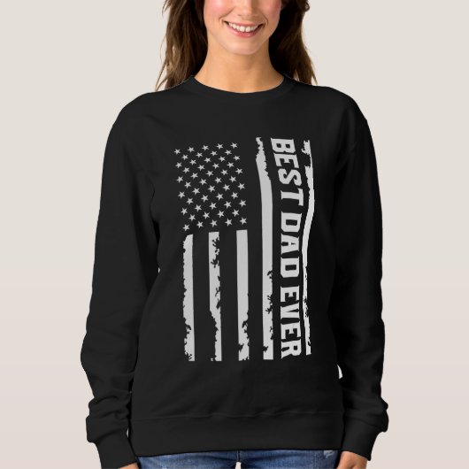 メンス父の日の最高のパパEver Usa American Flag スウェットシャツ (正面)