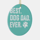 メンス父の日の犬の最高のパパは常に子犬ペット セラミックオーナメント (右)