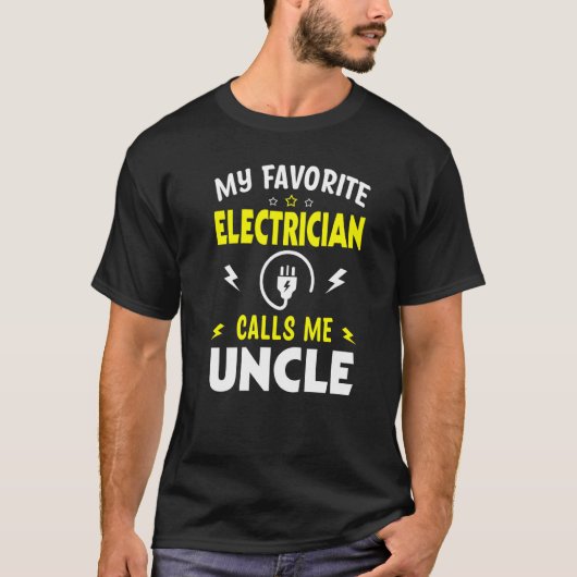 メンス父の日電気技師が私お気に入りのに電話する Tシャツ (正面)