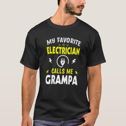 メンス父の日電気技師が私お気に入りのに電話する Tシャツ (正面)