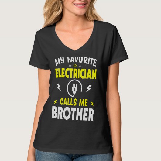 メンス父の日電気技師が私お気に入りのに電話する Tシャツ (正面)