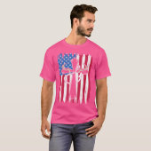 メンス狩りアメリカンアメリカ国旗魚釣りフッククロス Tシャツ (正面フル)