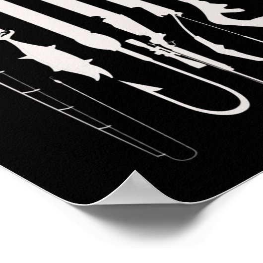 メンス狩り魚釣りUSAフラッグアメリカンテーマデコ ポスター (角)