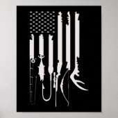 メンス狩り魚釣りUSAフラッグアメリカンテーマデコ ポスター (正面)