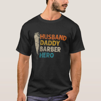 メンス理容師夫ダディーヒーローレトロ父の日 Tシャツ