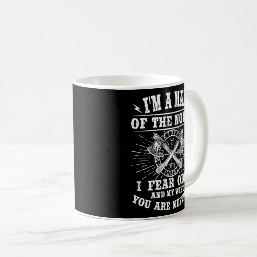 メンス私は妻ヴァを恐れる北の人だ コーヒーマグカップ (正面右)