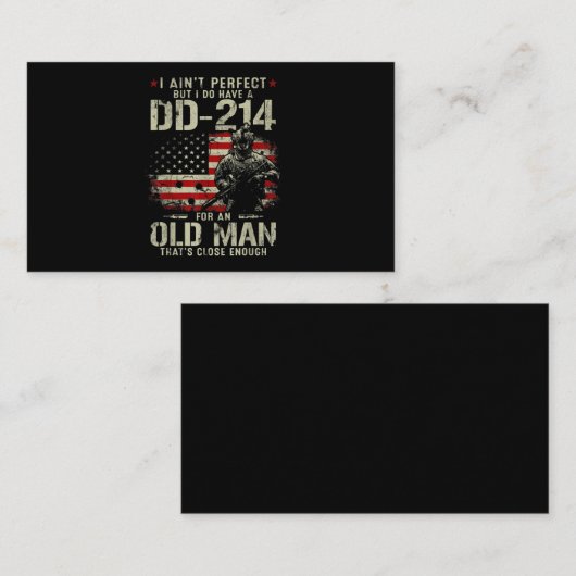 メンス私は完璧ではない私はDD-214退役軍人 名刺 (正面/裏面)