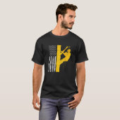 メンス米国国旗の木の登山者 Tシャツ (正面フル)
