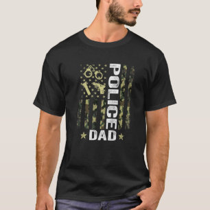 メンス米国国旗カモフラージュ警察パパ愛国的な怒り Tシャツ