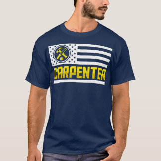 メンス米国旗アメリカプライドウッドワーキング Tシャツ