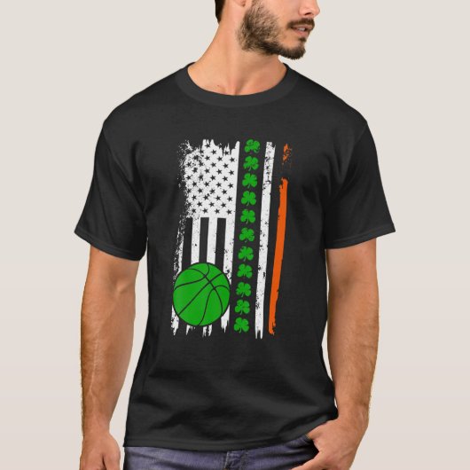 メンス米州旗アイルランド国旗ST PATRICKS DAYBa Tシャツ (正面)