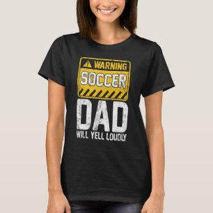 メンス警告サッカーパパヴィンテージレトロサッカー選手 Tシャツ