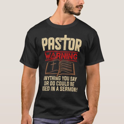 メンス警告牧師の説教クリスチャン説教者ミニ Tシャツ (正面)