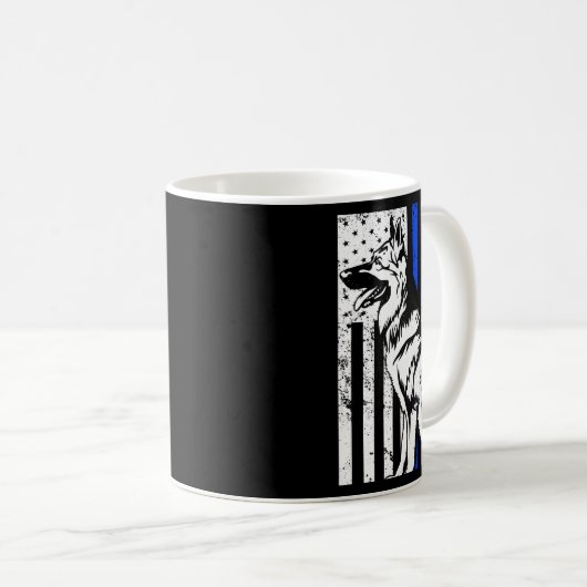 メンス警察官犬K9 Tシャツ コーヒーマグカップ (正面右)