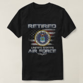 メンス退職した米空軍退役軍人アメリカ国旗の獣医 Tシャツ (デザイン正面)
