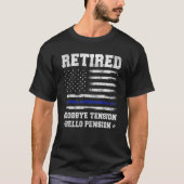 メンス退職した警察官のシャツ、アメリカ国旗 Tシャツ (正面)
