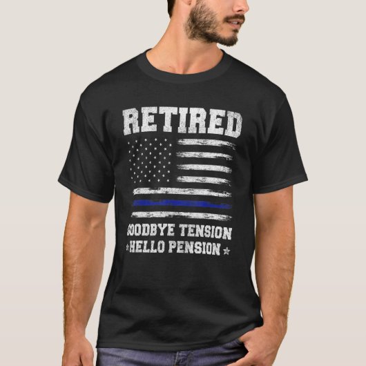 メンス退職した警察官のシャツ、アメリカ国旗 Tシャツ (正面)