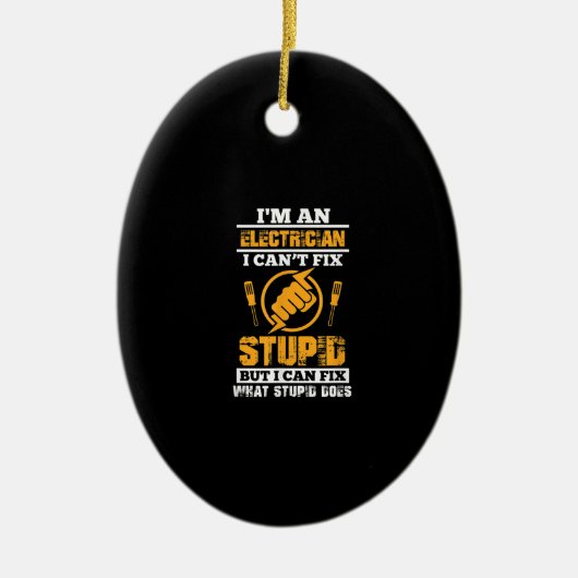 メンス電気おもしろい技師は私には出来ない電気技師 セラミックオーナメント (正面)
