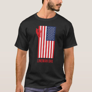 メンス電気ケーブルリネマンパパアメリカ父の日F Tシャツ