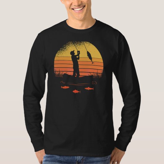 メンス魚釣りパパ父の日魚漁師 Tシャツ (正面)
