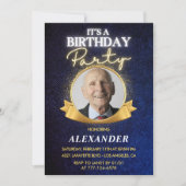 メンス100th誕生日招待状エレガントシック 招待状 (正面)