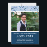 メンス16歳の誕生日招待状写真ネイビーブルー 招待状<br><div class="desc">メンス16歳の誕生日招待状写真ネイビーブルー</div>