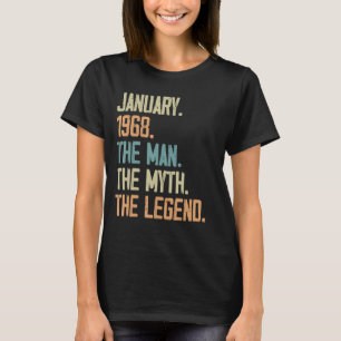メンス1968年1月の男の神話レジェンド誕生日55年 Tシャツ