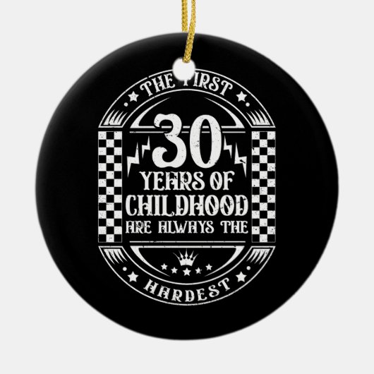 メンス30歳の誕生日ヴィンテージBday 30歳の男性フー セラミックオーナメント (正面)